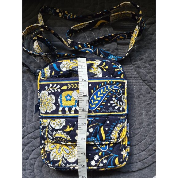 Vera Bradley Ellie Blue Elephant Pattern Small Hipster Crossbody Bag - Picture 8 of 8